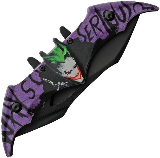 Rite Edge Why So Serious Linerlock AO - Assisted Opening Dual Blades With 3D Printed Joker Handle Artwork by Rite Edge