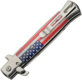 Rite Edge Stiletto Linerlock Auto USA 300611-US - Satin Blade, Clear Resin Handle, US Flag Artwork, Pocket Clip by Rite Edge