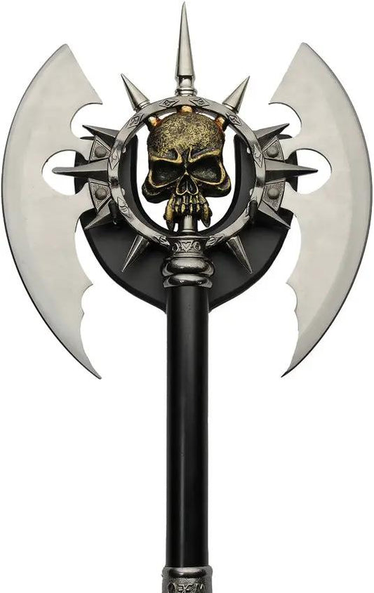 Muerte Double Blade Axe With Skull Handle And Wall Plaque 25 Inch Display Collectors Item by China Made