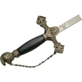 Templar Sword Replica 37 Inch Stainless Blade Boxed With Etching Black Synthetic Handle Collectors Edition by China Made