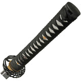 Rite Edge Swirl Samurai Sword - Brass Collar Swirl Tsuba With White Cord Wrapped Handle And Black Wood Scabbard by Rite Edge