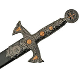 Rite Edge Knights Templar Sword - Mirror Finish 22.5 Inch Stainless Blade With Silver And Rose Gold Sculpted Handle by Rite Edge