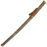 Safari King Carbon Steel Sword With Cheetah Print Tan Cord Wrapped Handle And Display Stand For Collectors by China Made