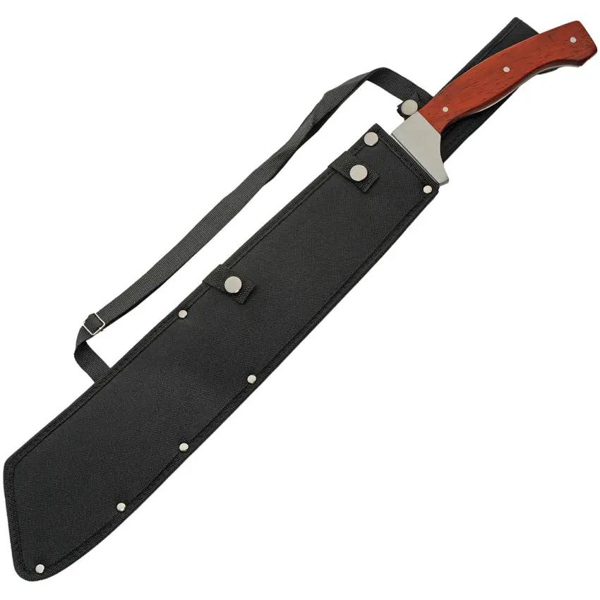 Sawback Machete 25 Inch Overall Length Satin Finish Stainless Blade Rugged Wood Handle Includes Belt Sheath Survivalists by China Made