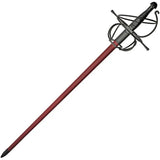 Rite Edge Red Moon Rapier - Satin Finish Stainless Blade With Black Wire Wrapped Handle And Red Leather Scabbard by Rite Edge