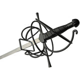 Rite Edge Red Moon Rapier - Satin Finish Stainless Blade With Black Wire Wrapped Handle And Red Leather Scabbard by Rite Edge