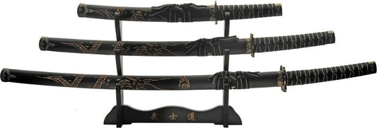 China Made 3 Pc Black Dragon Katana 926970-BK by China Made