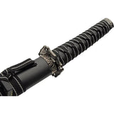 Dragon Katana Set 3 Piece Stainless Blade With Black Cord Wrapped Handles And Display Stand For Collectors by China Made