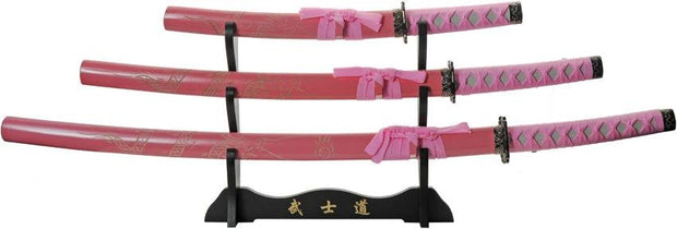 China Made Pink Dragon Katana Set 3pc 926970-PK by China Made
