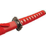 Rite Edge 3 Piece Dragon Sword Set Red - Stainless Blades With Red Cord Wrapped Handles And Display Stand by Rite Edge