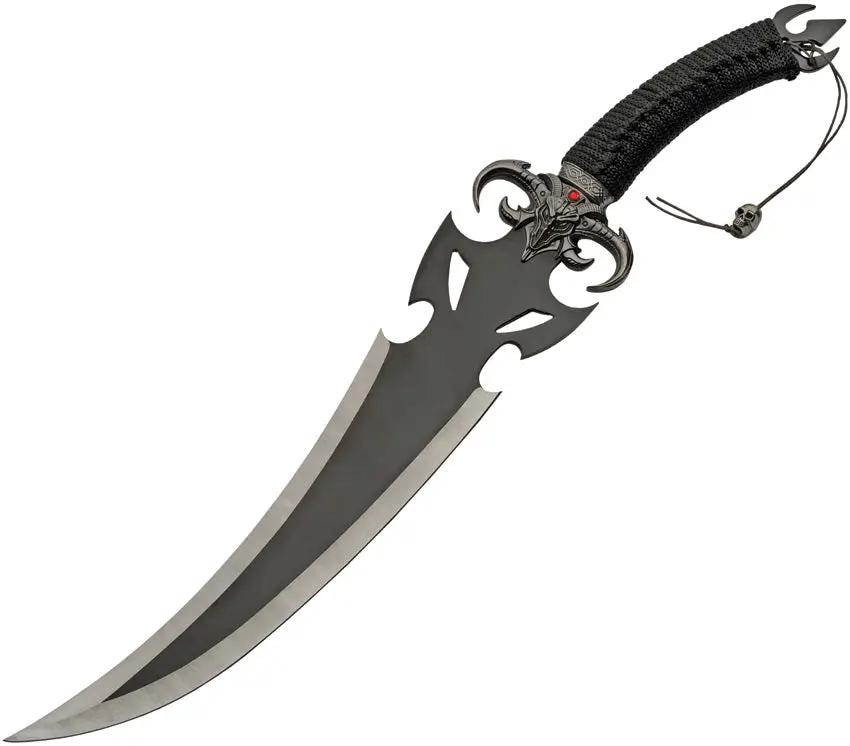 Ghoul Fantasy Knife Elite 19.5 Inch Two-Tone Stainless Blade Full Tang with Lanyard Hole and Nylon Belt Sheath for Collectors by China Made