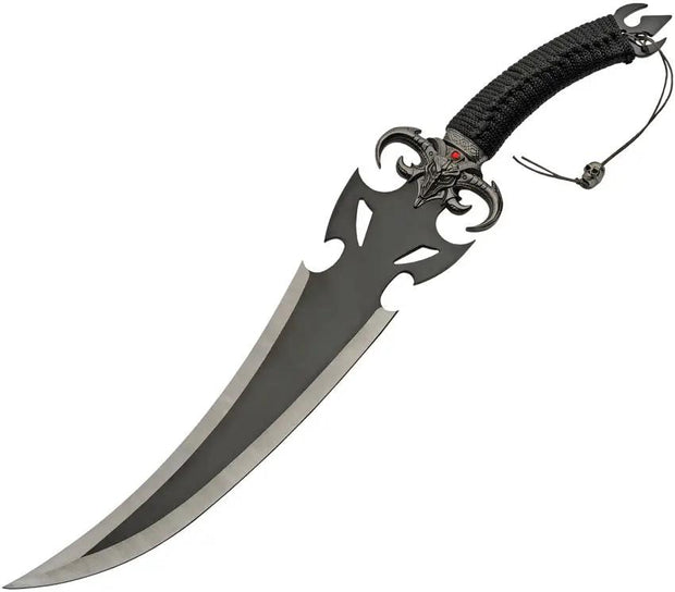 Ghoul Fantasy Knife Elite 19.5 Inch Two-Tone Stainless Blade Full Tang with Lanyard Hole and Nylon Belt Sheath for Collectors by China Made