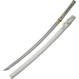 Rite Edge Crab Tomoe Katana - 41 Inch With 30 Inch Stainless Blade, White Cord Wrapped Handle, Includes Display Stand by Rite Edge