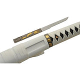 Rite Edge Crab Tomoe Katana - 41 Inch With 30 Inch Stainless Blade, White Cord Wrapped Handle, Includes Display Stand by Rite Edge