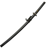 Rite Edge Noble Katana With Stand 41 Inch Overall Black Stonewash Stainless Blade Gold Accents by Rite Edge