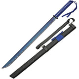 Waterfall Katana 38In Blue TiNi Blade With Cord Wrapped Handle Leather Scabbard For Collectors And Martial Arts by China Made