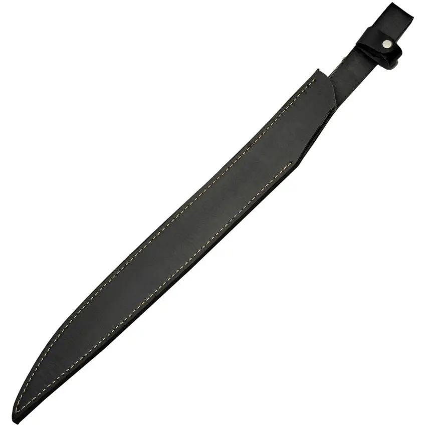 Dark Sky Falcata Survival Sword Rugged Manganese Blade 19.5In Leather Wrapped Handle Belt Sheath For Outdoor Enthusiasts by China Made