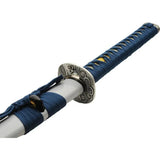 Water Dragon Katana 1045 Carbon Steel Blade Blue Cord Wrapped Handle PVC Scabbard Boxed For Collectors by China Made