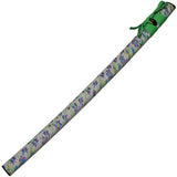 Lucky Spring Katana 30 Inch 1045 Carbon Steel Blade With Green Cord Wrapped Handle Flower PVC Scabbard For Collectors by China Made