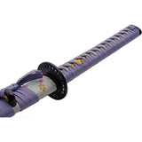China Made Pastel Spring Katana 1045 Carbon Steel Blade With Purple Cord Wrap For Collectors by China Made