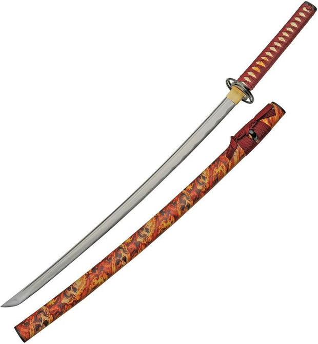 China Made Flaming Skull Katana 926993 by China Made