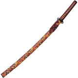 China Made Flaming Skull Katana With 1045 Carbon Steel Blade And Red Cord Wrapped Handle For Collectors by China Made