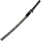 Snarling Wolf Katana 1045 Carbon Steel 30in Blade Black Cord Wrapped Handle Wolf Print PVC Scabbard Collector Sword by China Made