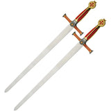 Rite Edge Templar Double Sword Plaque Set Of Two - Mirror Finish 420 Stainless Steel Blades With Gold Zinc Handles by Rite Edge