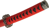 Dragon Katana 40 Inch Carbon Steel Blade Red Cord Wrapped Handle Red Wood Scabbard Boxed For Collectors by China Made