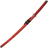 Dragon Katana 40 Inch Carbon Steel Blade Red Cord Wrapped Handle Red Wood Scabbard Boxed For Collectors by China Made