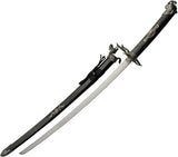 Dragon Warrior Sword With Display Stand For Collectors Satin Carbon Steel Blade Black Wood Handle Premium by China Made
