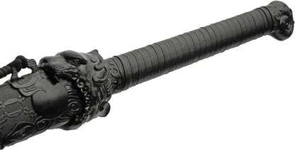 Rite Edge Shadow Guardian Samurai Sword - Black Zinc Handle Manganese Steel Blade Black Faux Leather Grip by Rite Edge