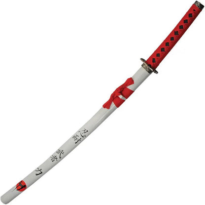 Rite Edge Rising Sun Samurai With Stand - 27 Inch Satin Carbon Steel Blade, Red Cord Wrapped Handle by Rite Edge