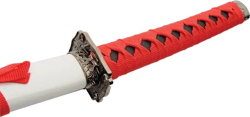 Rite Edge Rising Sun Samurai With Stand - 27 Inch Satin Carbon Steel Blade, Red Cord Wrapped Handle by Rite Edge