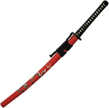 Rite Edge Lucky Dragon Samurai Sword - Satin 1065 Carbon Steel Blade, 41 Inch Overall, Red Wood Scabbard by Rite Edge