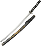Samurai Sword Set Dragon Tsuba Satin Carbon Steel Katana Wakizashi Tanto with Display Stand For Collectors by China Made