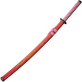 Dragon Samurai Sword Set Pink Satin Carbon Steel Blades With Display Stand For Collectors by China Made