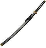 China Made Double Dragon Samurai Sword 39.5In 27In Satin Carbon Steel Blade Black Cord Wrap Handle For Collectors by China Made