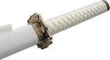 Double Dragon White Samurai Sword 39.5 Inch Overall With 27 Inch Satin Blade Cord Wrapped Handle For Collectors by China Made
