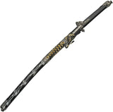 Shadow Warrior Samurai Sword 28in Satin Carbon Steel Blade Faux Leather Wrapped Handle Aluminum Scabbard For Collectors by China Made