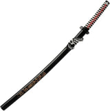 Decorative Samurai Sword For Collectors 38 Inch White Cord Wrapped Handle Boxed Satin Blade 28 Inch 1045 Carbon Steel by China Made