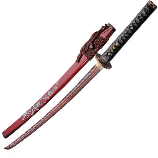 Bonsai Samurai Sword Premium Carbon Steel 28in Blade Wrapped Handle Wave Artwork Boxed For Collectors China Made by China Made