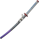Royalty Katana 41 Inch Blue Finish 1045 Carbon Steel Blade Cord Wrapped Handle Black Purple Scabbard for Collectors by China Made
