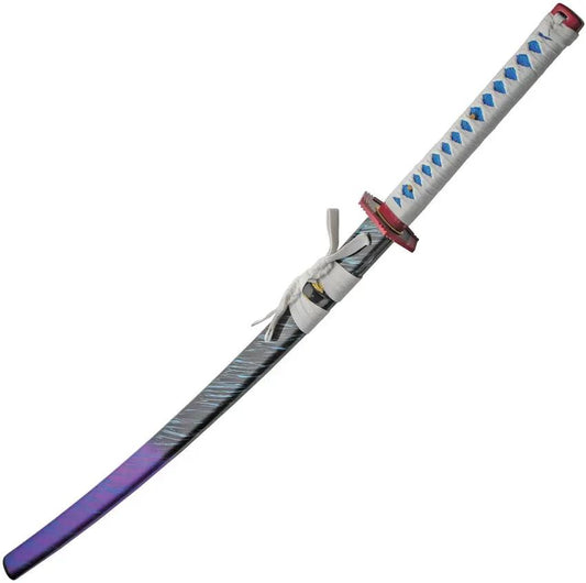 Royalty Katana 41 Inch Blue Finish 1045 Carbon Steel Blade Cord Wrapped Handle Black Purple Scabbard for Collectors by China Made