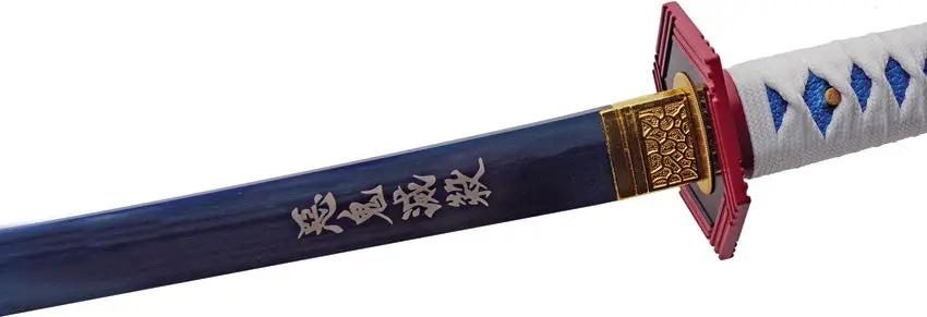 Royalty Katana 41 Inch Blue Finish 1045 Carbon Steel Blade Cord Wrapped Handle Black Purple Scabbard for Collectors by China Made