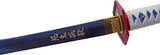 Royalty Katana 41 Inch Blue Finish 1045 Carbon Steel Blade Cord Wrapped Handle Black Purple Scabbard for Collectors by China Made