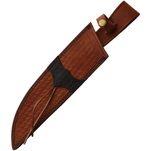 Combat Ready Big Bowie Knife For Outdoor Enthusiasts 16.25in Stainless Satin Blade Wood Handle Leather Sheath by Combat Ready