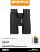 Carson Optics Makalu 10x42 Lightweight Binoculars For Outdoor Enthusiasts With Roof Prism And Coated Optics by Carson Optics