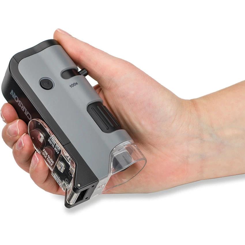 Carson Optics Pocket Microscope 100 To 250X Magnification Portable Handheld Tool For Students And Hobbyists by Carson Optics