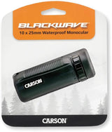 Carson Optics BlackWave 10x25 Monocular Waterproof With Case And Neck Strap For Outdoor Enthusiasts by Carson Optics
